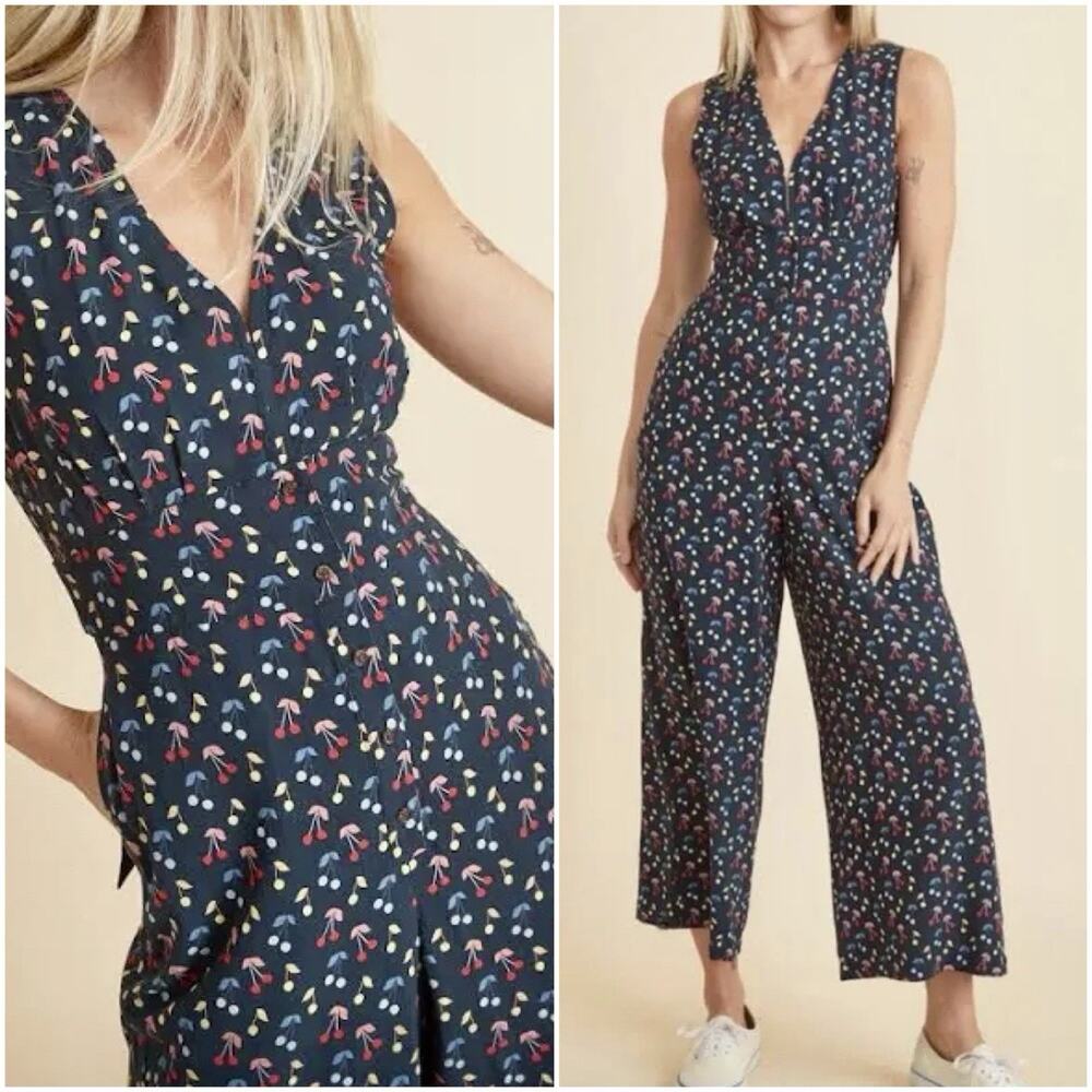 Marine Layer Navy Floral Jumpsuit